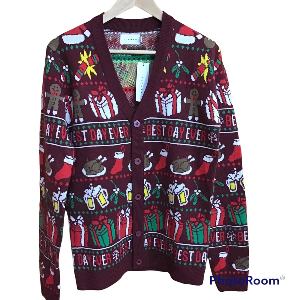 Topman Christmas Cardigan XS
